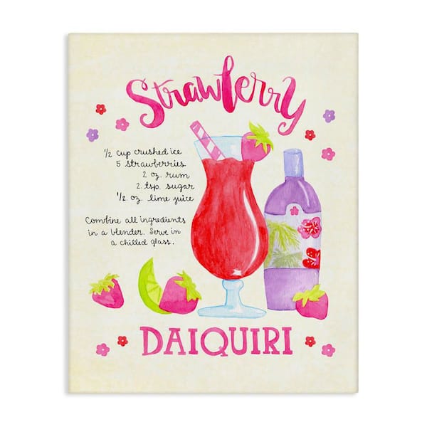 Stupell Industries Strawberry Daiquiri Recipe by Jessica Weifle Unframed Food Graphic Art Print 40 in. x 30 in.