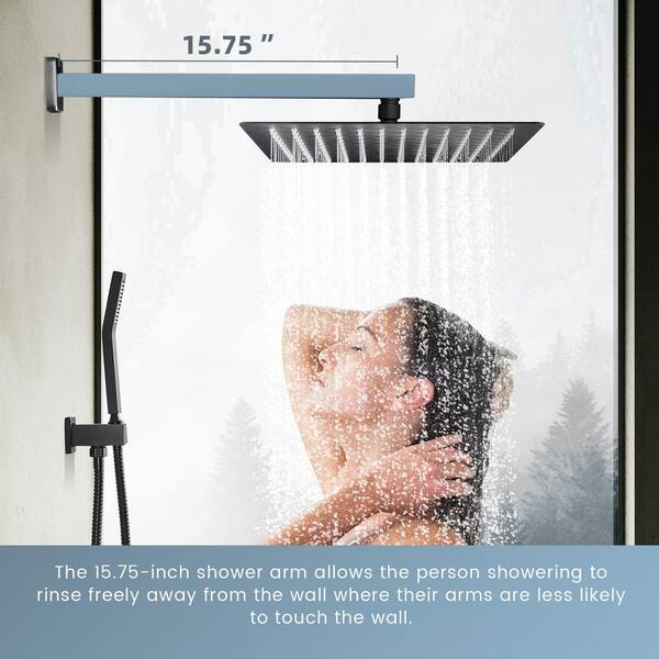 Zalerock Rain Square Single Handle 1-Spray Shower Faucet 1.8