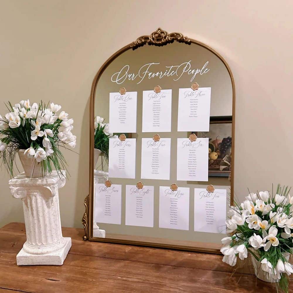 LuxHomez 24.1 in. W x 32.1 in. H Gold Metal Arch Baroque Wedding