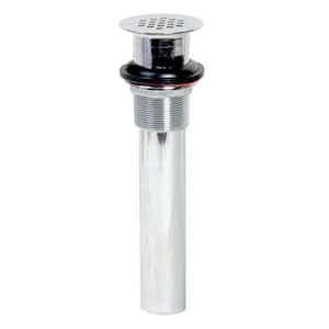 1-1/4 in. x 6 in. 17-Gauge Chrome-Plated Brass Tailpiece with Sink Drain and Overflow Plug