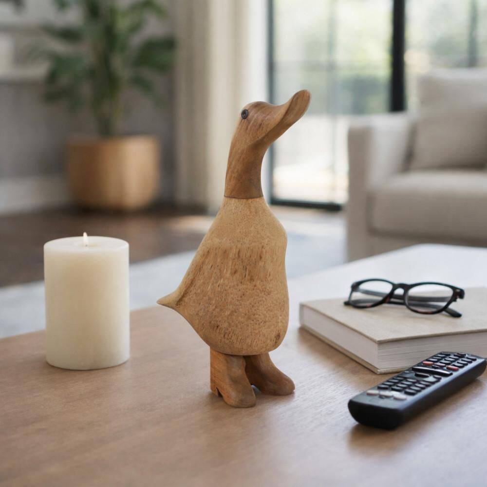 Brown 5.25 in. x 8.5 in. Wood Duck in Boots Decorative Sculpture price history on PriceWatchPro