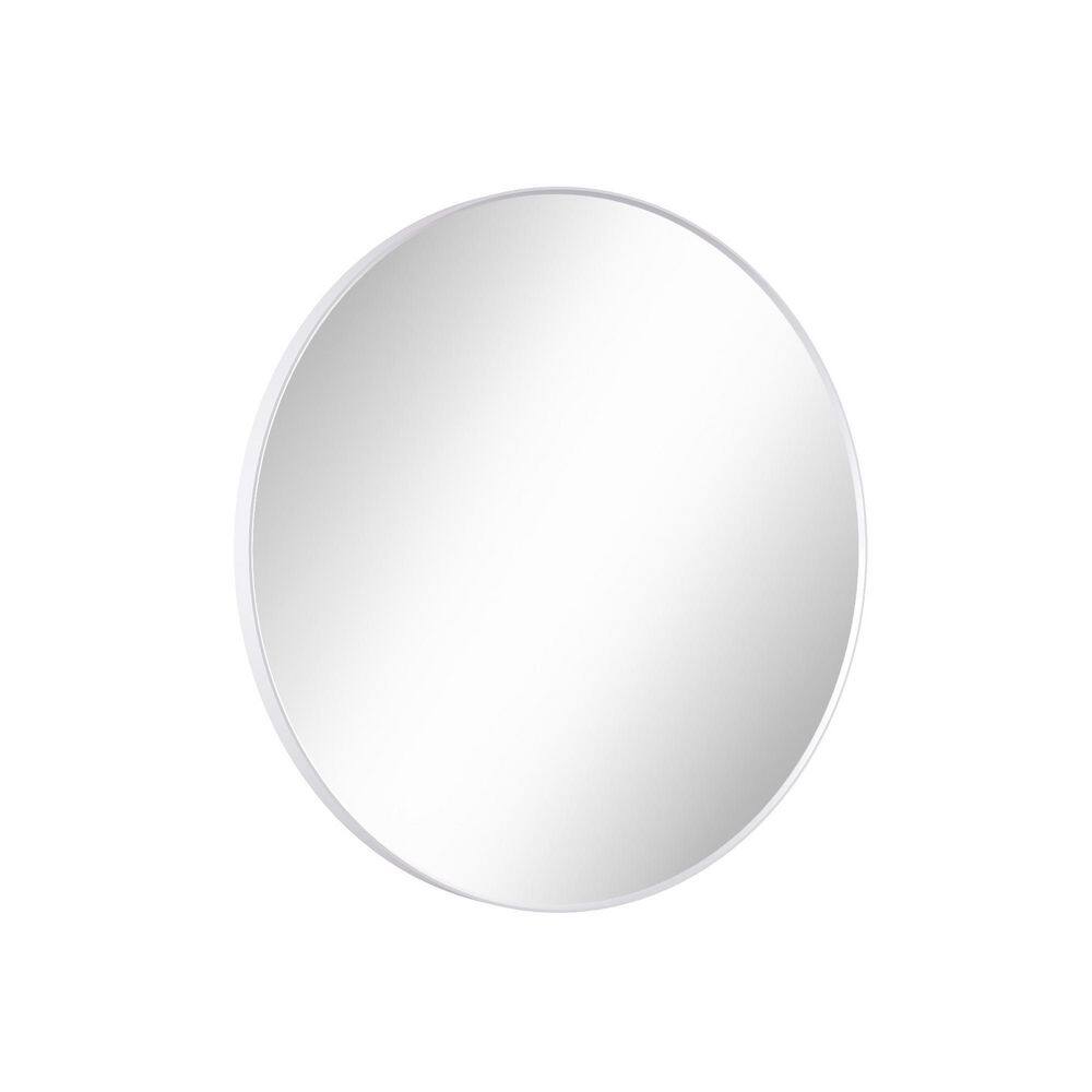 32 in. W x 32 in. H Round Metal Framed Wall Mounted Bathroom Vanity Mirror in White with Copper-Free Glass price history on PriceWatchPro