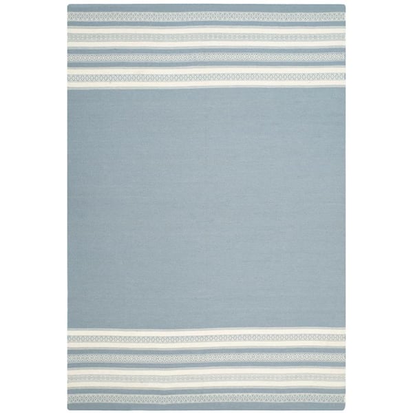 SAFAVIEH Dhurries Grey 6 ft. x 9 ft. Striped Area Rug