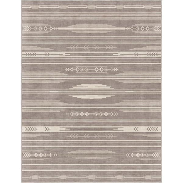 Beige 9 ft. 10 in. x 13 ft. Apollo Bismarck Tribal Moroccan Area Rug