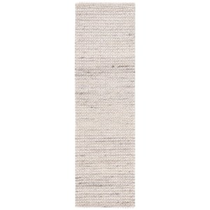 Marbella Silver Ivory 2 ft. X 8 ft. Abstract Border Runner Rug
