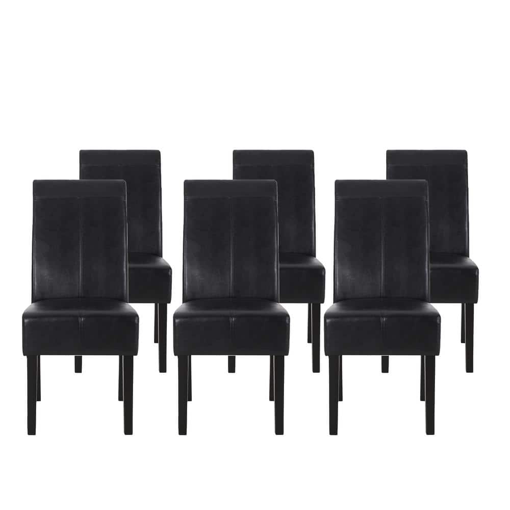 Braydon Midnight Black Faux Leather T-Stitch Dining Chair (Set of 6) price history on PriceWatchPro
