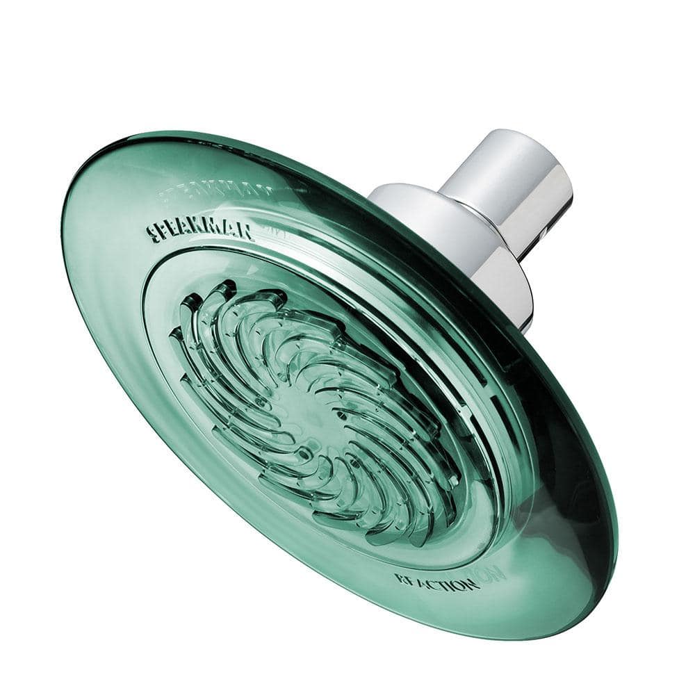 Jade Green Round Plastic Turbine-Powered Shower Head