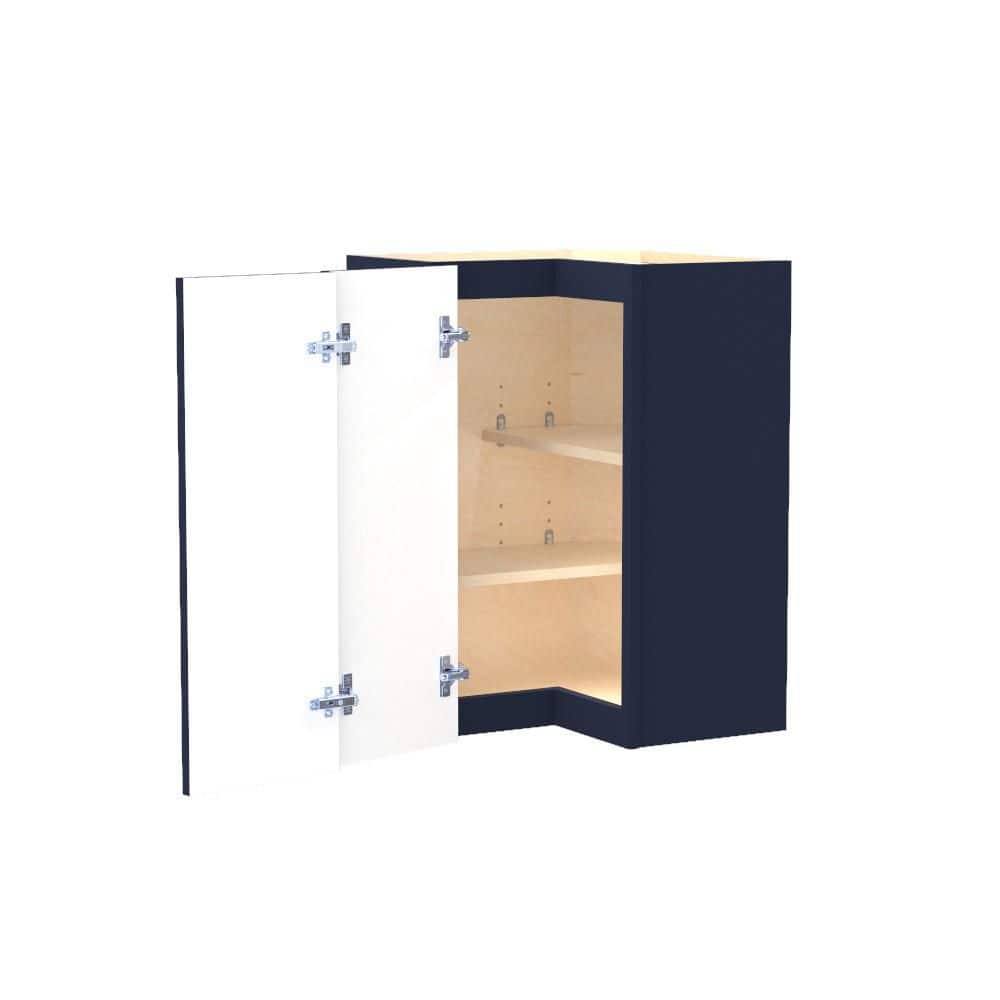 Franklin 21 in. W x 21 in. D x 30 in. H Assembled Plywood Wall Kitchen Corner Cabinet in Vessel Blue with Shelves price history on PriceWatchPro
