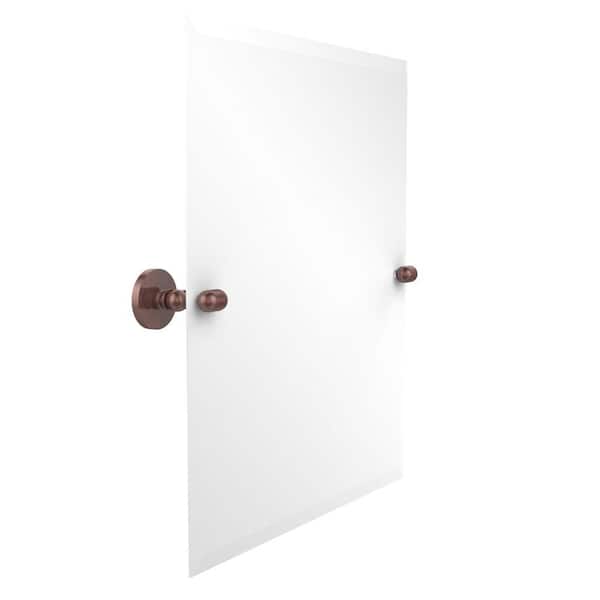 Allied Brass Tango Collection 21 in. x 26 in. Frameless Rectangular Single Tilt Mirror with Beveled Edge in Antique Copper
