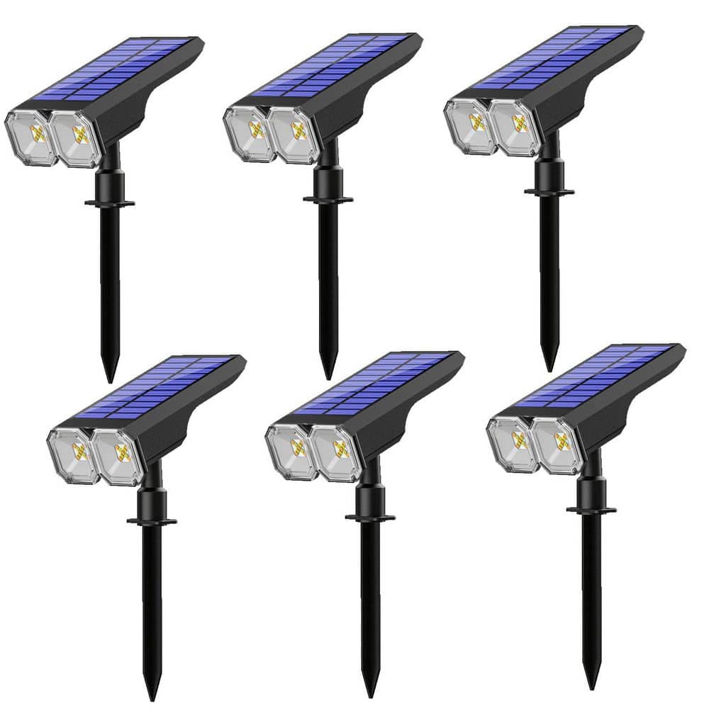 Outdoor Black Integrated LED Landscape Lighting,3000K & 6000K Selectable Weather Resistant Solar Powered Path Light,6PCS price history on PriceWatchPro