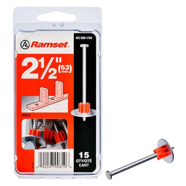 Ramset 2-1/2 in. Drive Pin with Washers (15-Pack)
