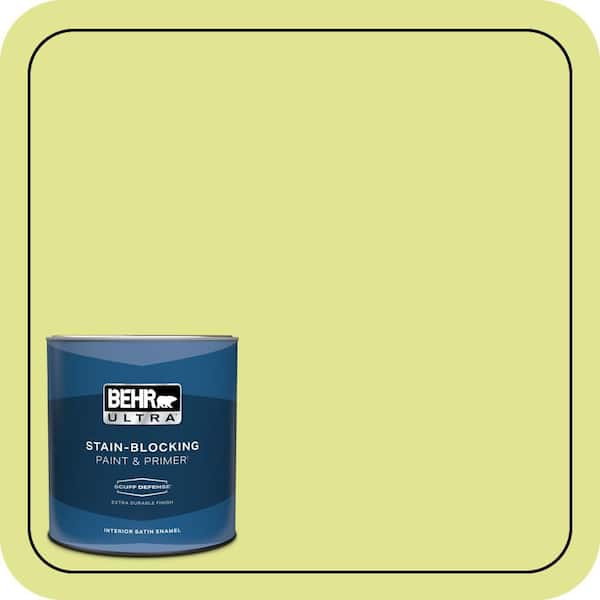 BEHR ULTRA 1 qt. #410A-3 Honeydew Extra Durable Satin Enamel Interior Paint & Primer