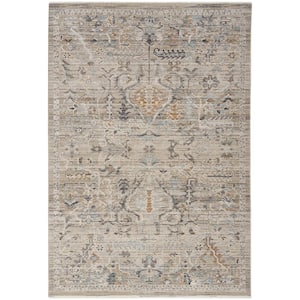 Nyle Ivory Taupe 5 ft. x 8 ft. All-Over Design Transitional Area Rug