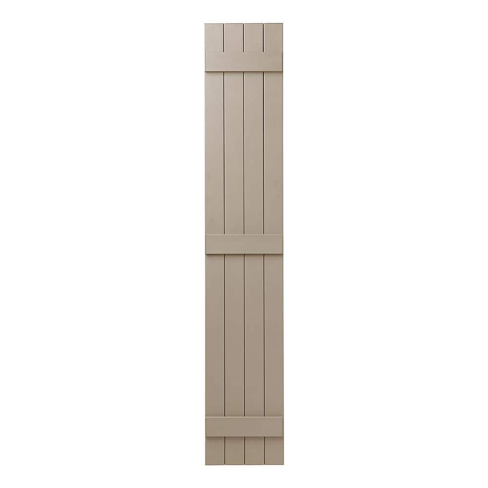 15 in. x 75 in. Polypropylene 4-Board Closed Board and Batten Shutters Pair in Pebblestone Clay price history on PriceWatchPro