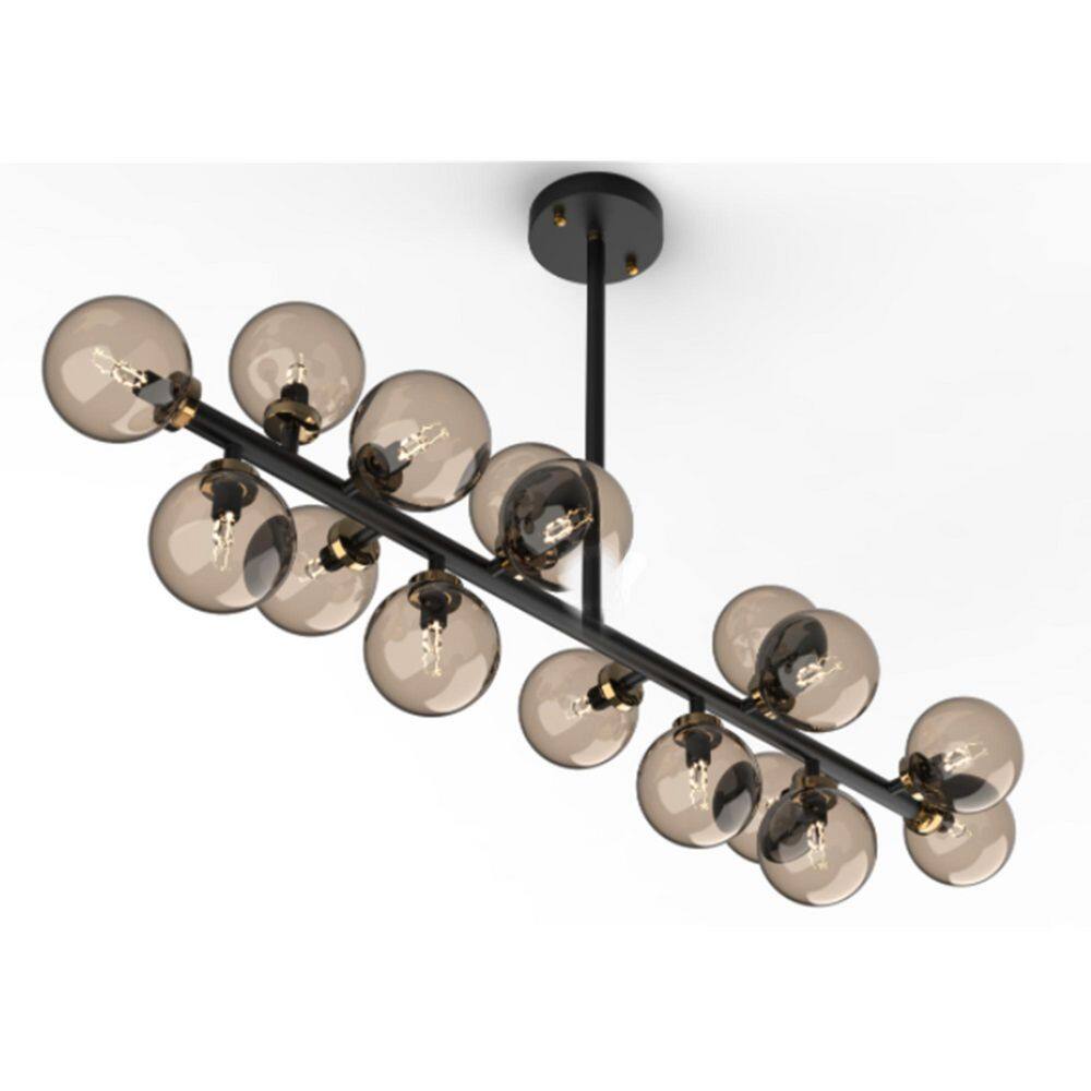 16-Light Black + Gold Glass Globes Linear Chandelier for Living Room price history on PriceWatchPro