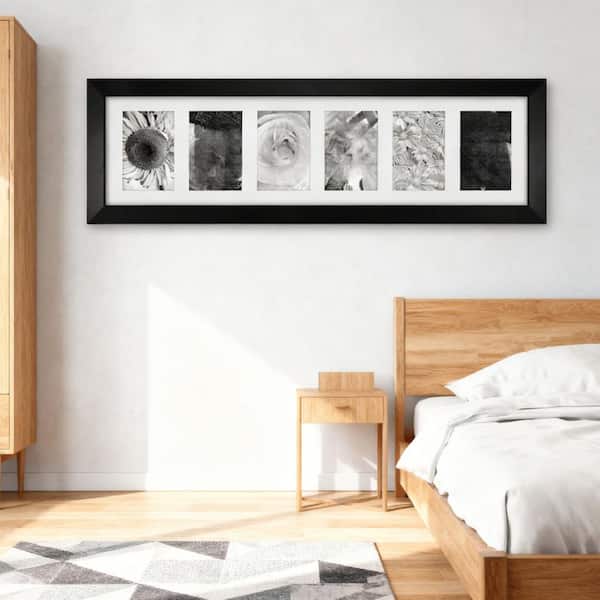 6 Opening 4 in. x 6 in. Black Wood Collage Frame for Wall
