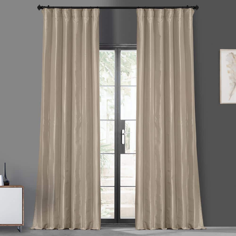 Antique Beige Faux Silk Rod Pocket Blackout Curtain - 50 in. W x 96 in. L (1 Panel) price history on PriceWatchPro