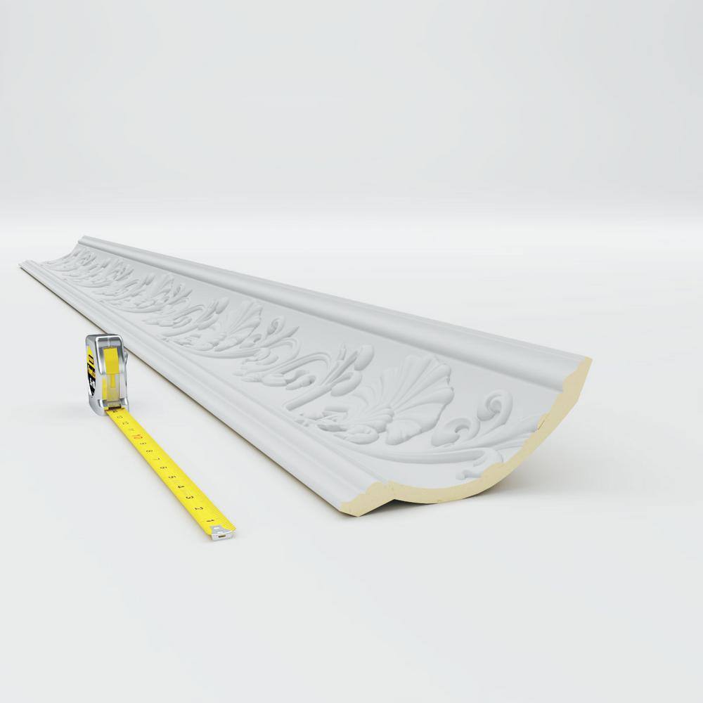 Cornelia Ornate White Polyurethane Crown Moulding