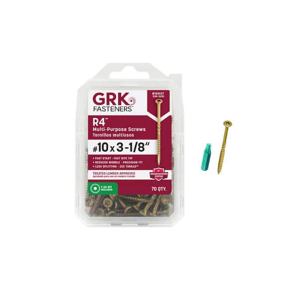 GRK Fasteners #10 x 3-1/8 in. Star Drive Torx Bugle Head R4 Multi-Purpose Wood Screw (70-Pack)
