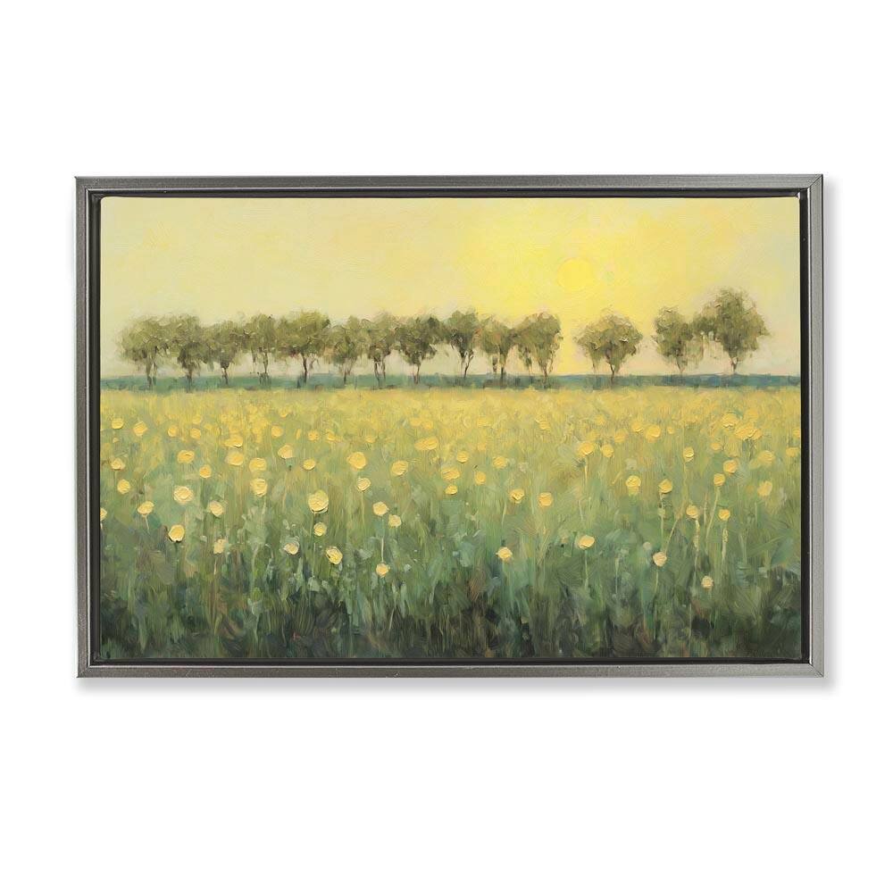 Golden Field Meadow by Gina Kelly Gray Floater Frame Nature Graphic Art Print 21 in. x 31 in. price history on PriceWatchPro