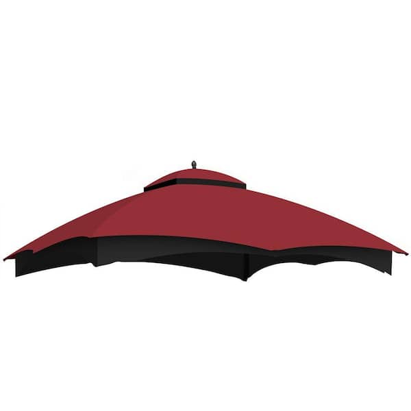 10 ft. x 12 ft. Replacement Canopy Top Only for Allen Roth Gazebo-Air Vent UV-Resistant Fabric, Burgundy