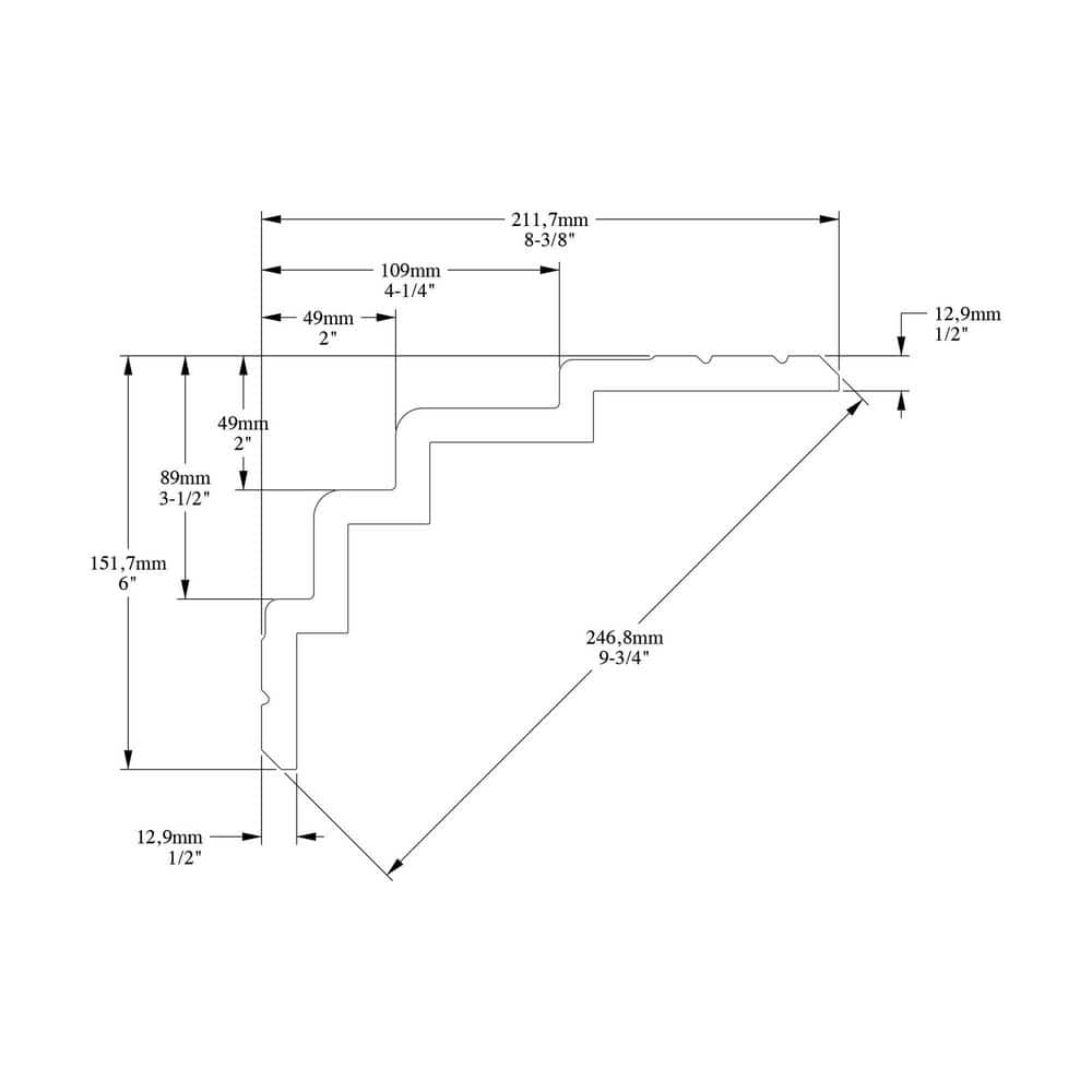 Primed White Polyurethane Crown Moulding 78-3/4"