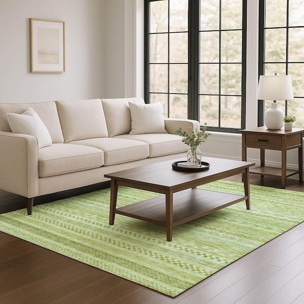 Mayfield Premium Machine Washable Abstract AMF1625 Cactus 10 ft. x 14 ft. Area Rug