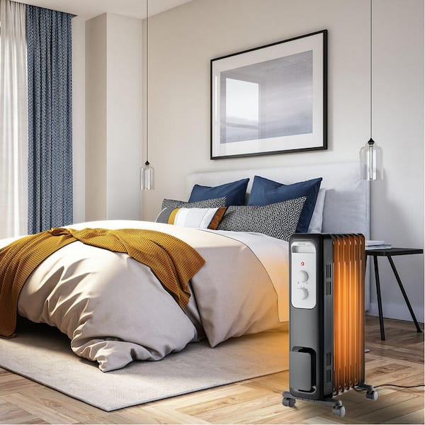 1,500-Watt Oil-Filled Radiant Electric Space Heater with Thermostat