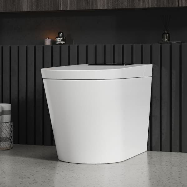 M-D Elongated Smart Bidet Toilet 1.34 GPF in White with Auto Open/Close, Auto Flush and Heated Seat