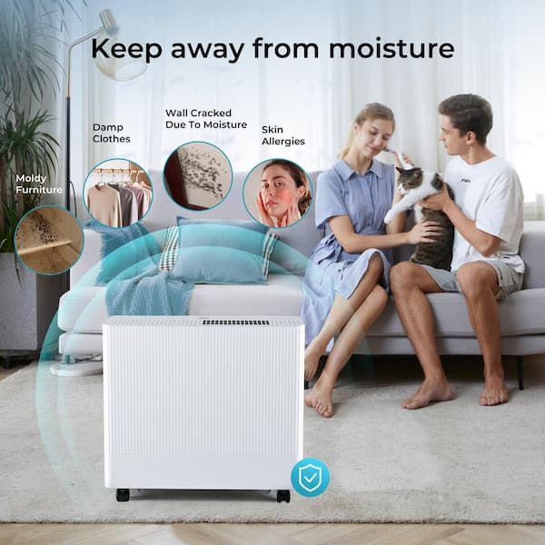SIMZLIFE 50 pt. Up to 4500 sq. ft. Dehumidifier in White, 4