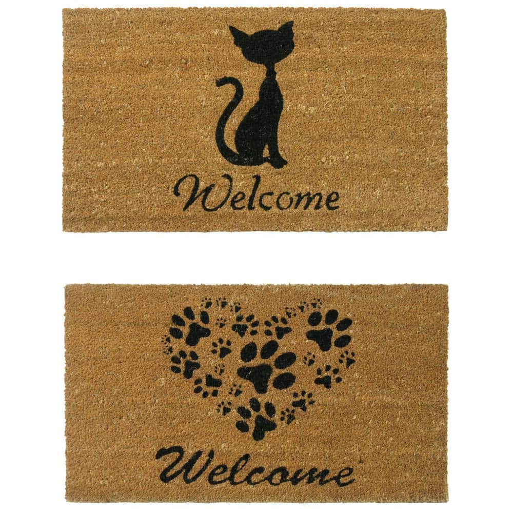 Door Mat Black Cat Welcome Indoor Entrance Rugs Cute Front Doormat