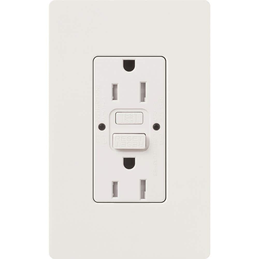 White Tamper Resistant GFCI Receptacle with Indicator Light and Wall Plate