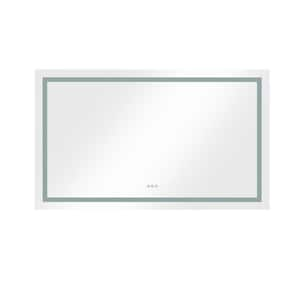 72 in. W x 32 in. H Rectangular Frameless Dimmable Anti-Fog Wall Bathroom Vanity Mirror in White