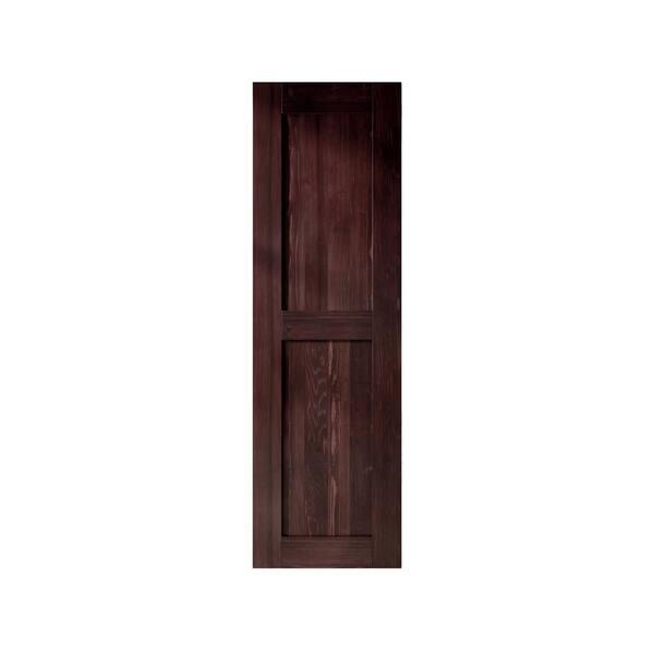 HOMACER 28 in. x 84 in. H-Frame Red Mahogany Solid Natural Pine Wood Panel Interior Sliding Barn Door Slab with-Frame