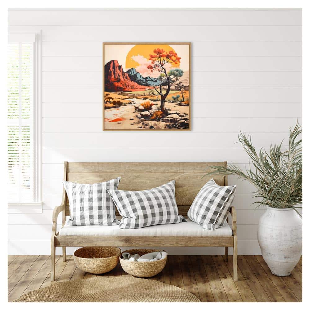 Walker Noble Scenic Desert Path V Canvas Print with Maple Frame