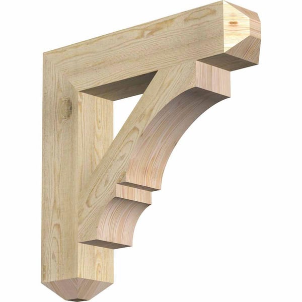 Ekena Millwork 6 in. x 30 in. x 30 in. Douglas Fir Balboa Craftsman Rough Sawn Bracket