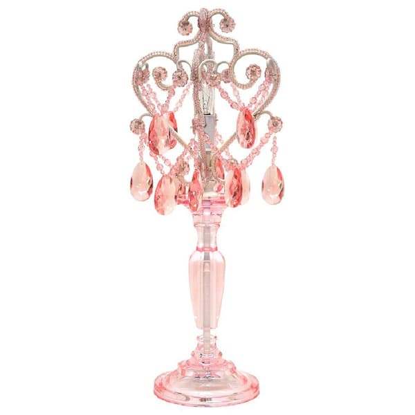 Tadpoles 20 in. Pink Sapphire Chandelier Table Lamp