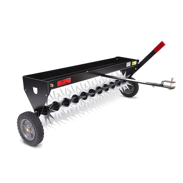Brinly-Hardy 40 in. Pull-Behind Spike Aerator with Transport Wheels for Lawn Tractors and Zero-Turn Mowers