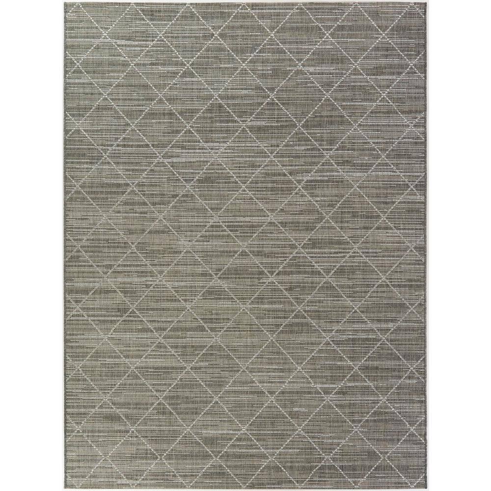 Hampton Bay Trellis Dark Grey 5 ft. x 7 ft. Indoor/Outdoor Area Rug 3091131