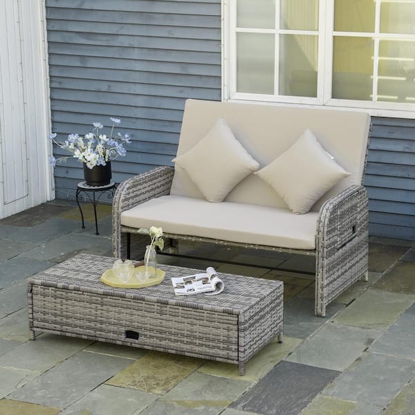 Outdoor couch discount and loveseat set