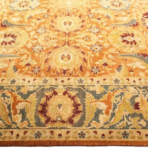 Mogul One of a Kind Traditional Brown 6 ft. 2 in. x 9 ft. 1 in. Floral Area Rug