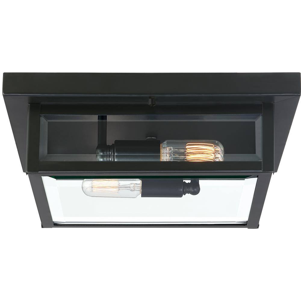 Earth Black Glass Flush Mount Ceiling Light with Clear Panels