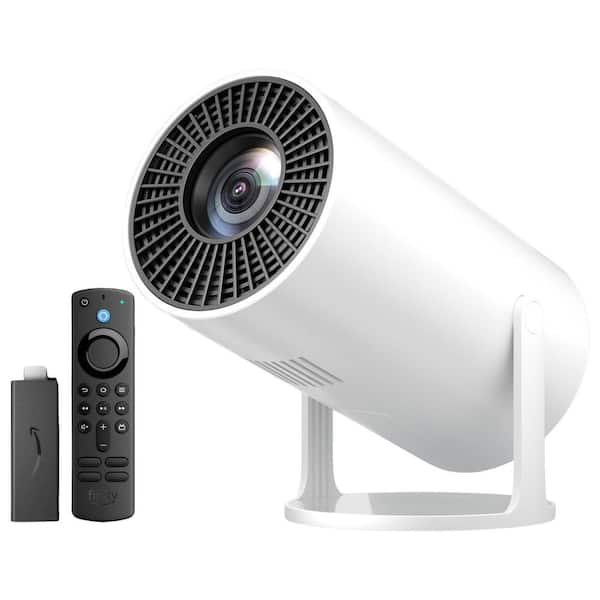 Full HD 1080P Short Throw Projector with 4K Support, 270° Rotatable Stand, Compatible with TV Stick/Smartphone/HDMI/USB
