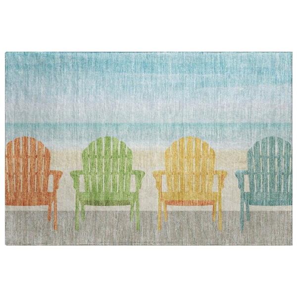 Dream Shag Premium Machine Washable Abstract ADS146 Poolside 2 ft. x 3 ft. Accent Rug
