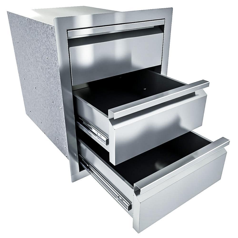 Aruba 16 Inch Stainless Steel 3-Drawer Outdoor Access Unit