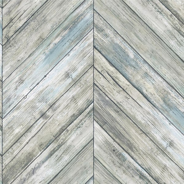 Roommates Herringbone Wood Boards Blue And Tan L Stick Wallpaper Covers 28 18 Sq Ft Rmk11454wp The Home Depot - Herringbone Wood Wallpaper