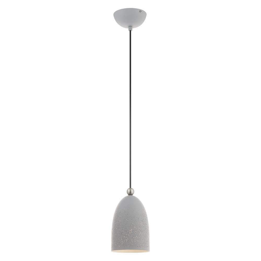 Nordic Gray Brushed Nickel Crystal LED 1-Light Pendant