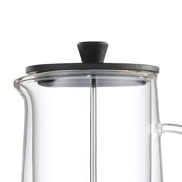 Glass Press, French Coffee Press, Double Wall, 0.4 Liter, Clear