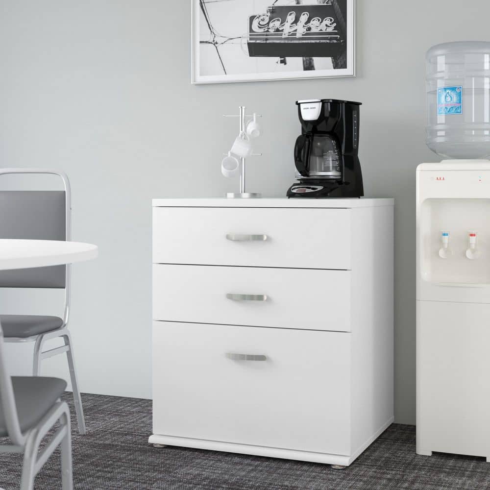 Universal White 33.98 in. Accent Storage Cabinet with Drawers