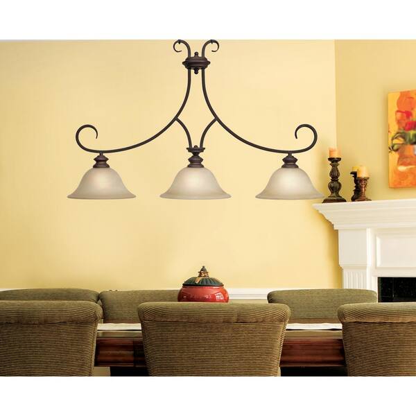 Golden Lighting - Lancaster Collection 3-Light Bronze Island Pendant